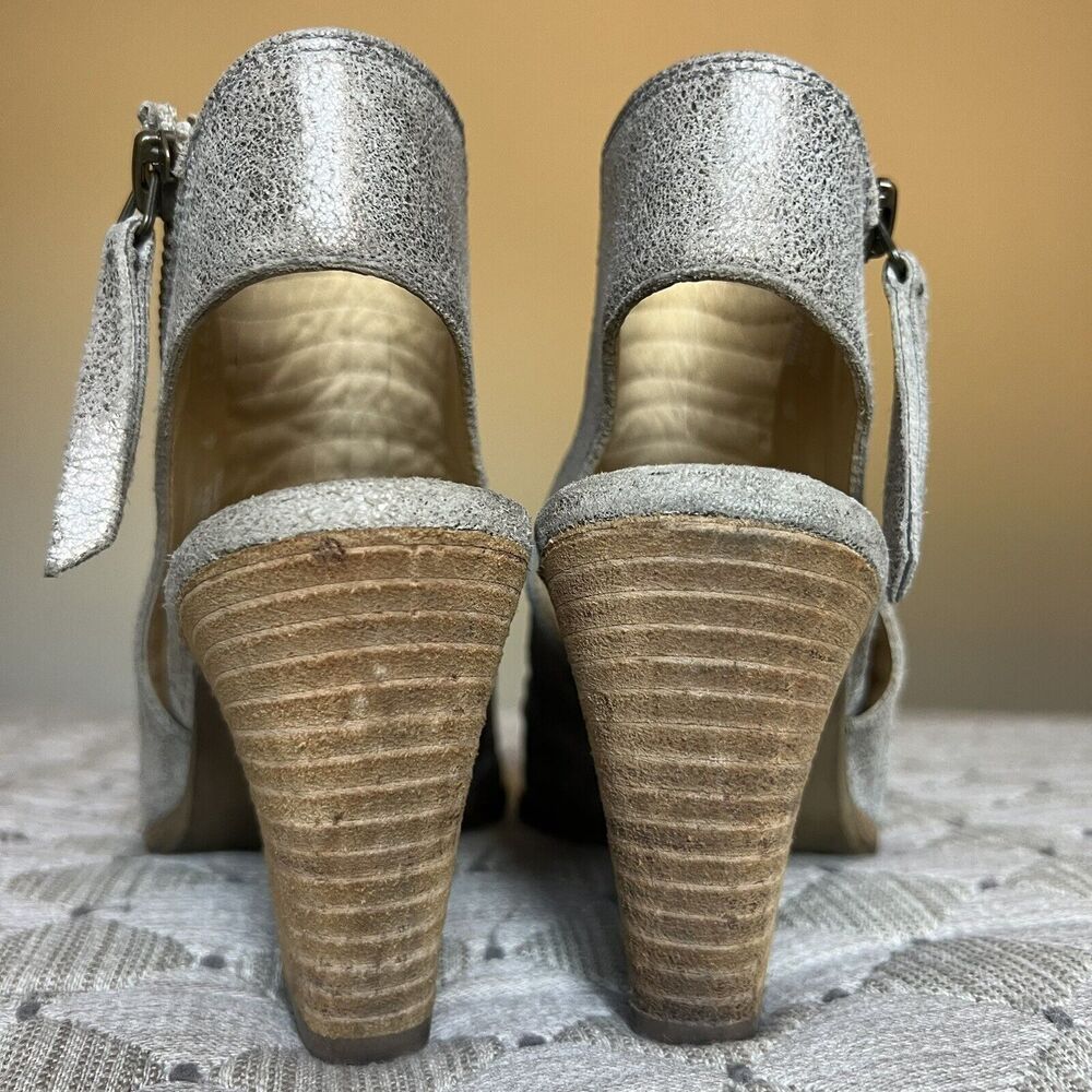 Paul Green  Cayanne Brushed Metallic Smoke Silver Leather Sandals UK 4 US 6.5 - Picture 8 of 16